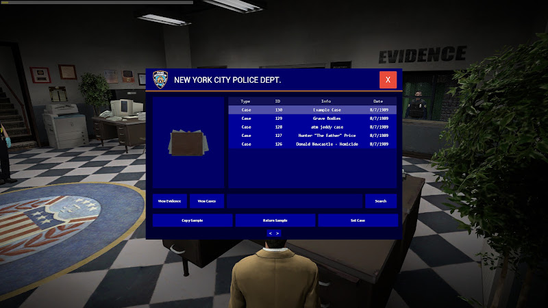 The case list, showing the generated case IDs.